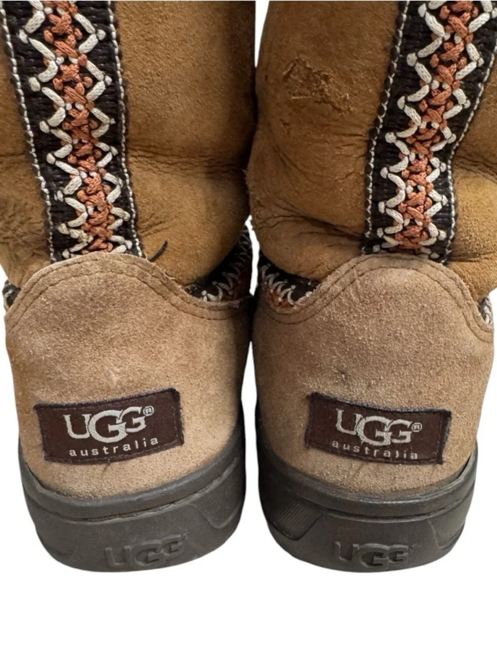 UGG Sundance Revival Chestnut Sheepskin Tasman Braid Boots Unique Womens US 6